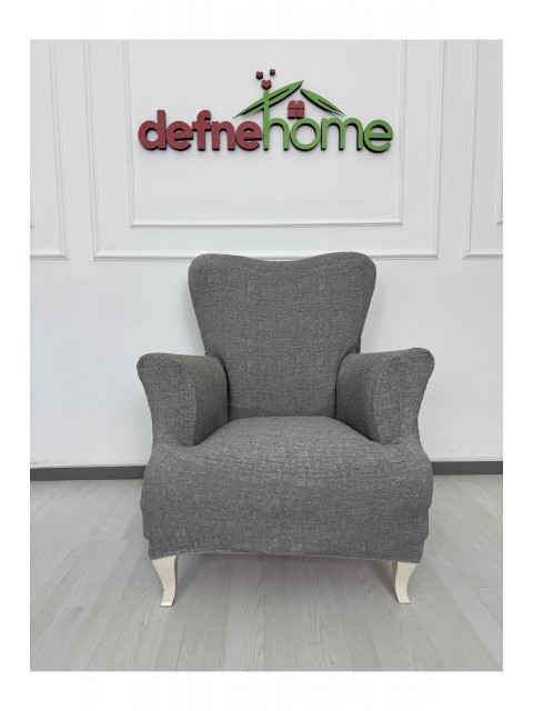 Döşemelik Kumaş Düz Keten Lastikli Kayma Yapmayan 1  Adet Berjer Koltuk Örtüsü