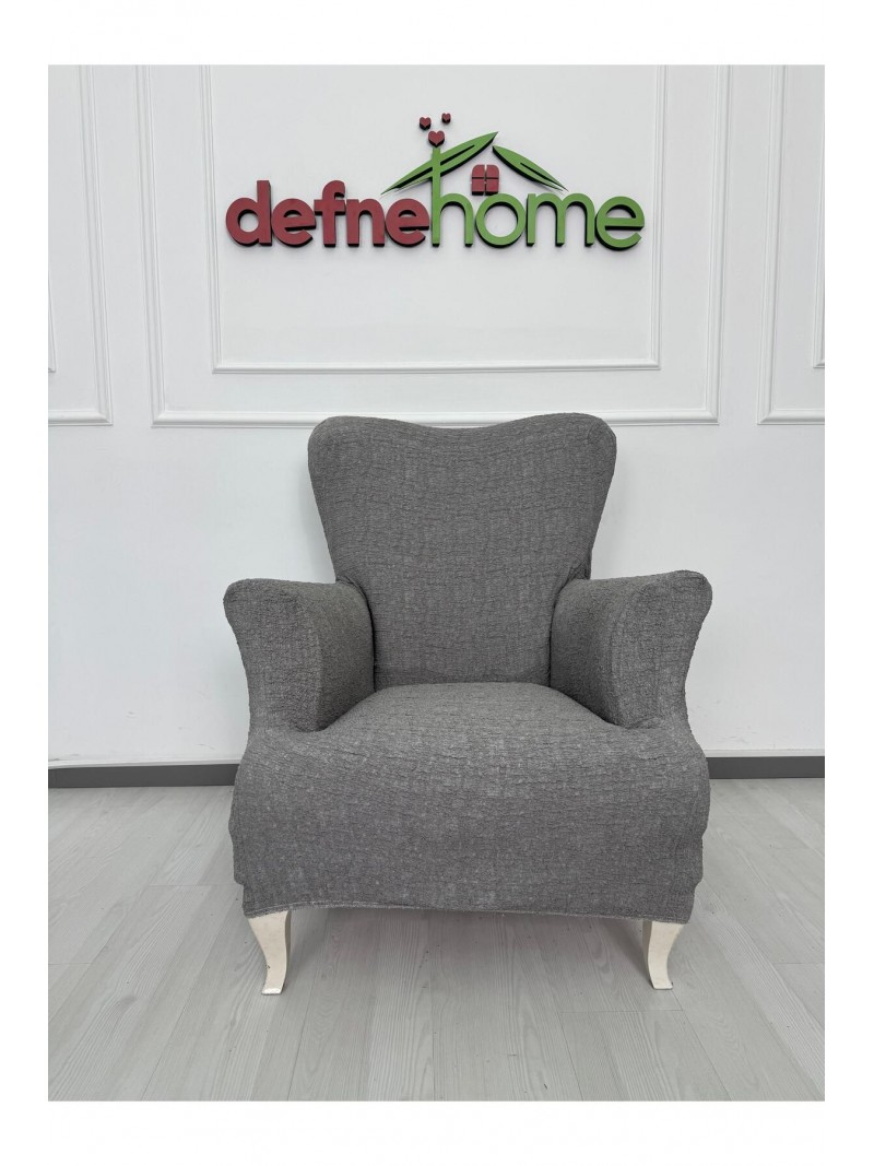 Döşemelik Kumaş Düz Keten Lastikli Kayma Yapmayan 1  Adet Berjer Koltuk Örtüsü