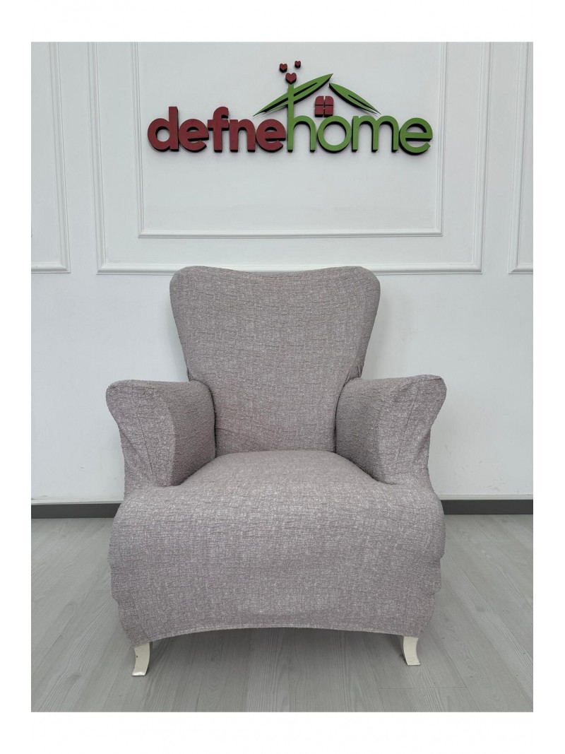 Döşemelik Kumaş Düz Keten Lastikli Kayma Yapmayan 1  Adet Berjer Koltuk Örtüsü