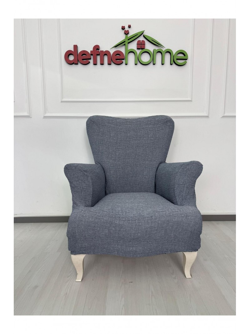 Döşemelik Kumaş Düz Keten Lastikli Kayma Yapmayan 1  Adet Berjer Koltuk Örtüsü