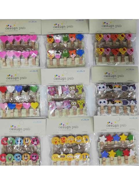 10'lu Şekilli Ahşap Mandallar 3.5cm (10'lu Set-10 Paket)