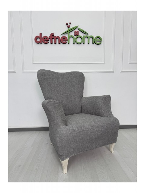 Döşemelik Kumaş Düz Keten Lastikli Kayma Yapmayan 1  Adet Berjer Koltuk Örtüsü