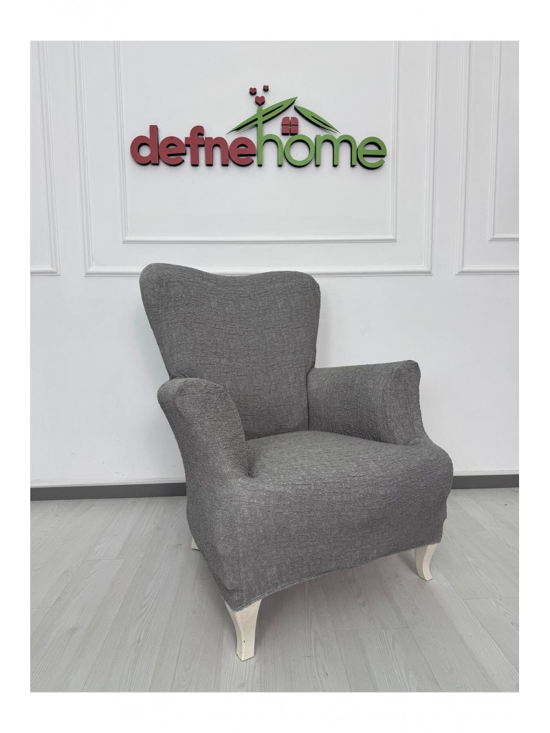 Döşemelik Kumaş Düz Keten Lastikli Kayma Yapmayan 1  Adet Berjer Koltuk Örtüsü