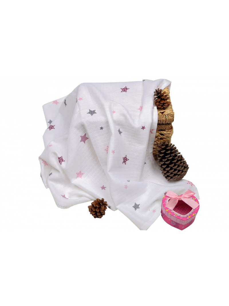 Sema Baby Çok Amaçlı Müslin Örtü 100x80 cm - Pembe Yıldız 8682476853124 Sema Baby Çok Amaçlı Müslin Örtü 100x80 cm - Pembe Yıldız 8682476853124