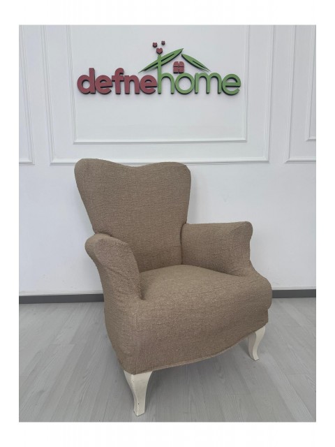 Döşemelik Kumaş Düz Keten Lastikli Kayma Yapmayan 1  Adet Berjer Koltuk Örtüsü