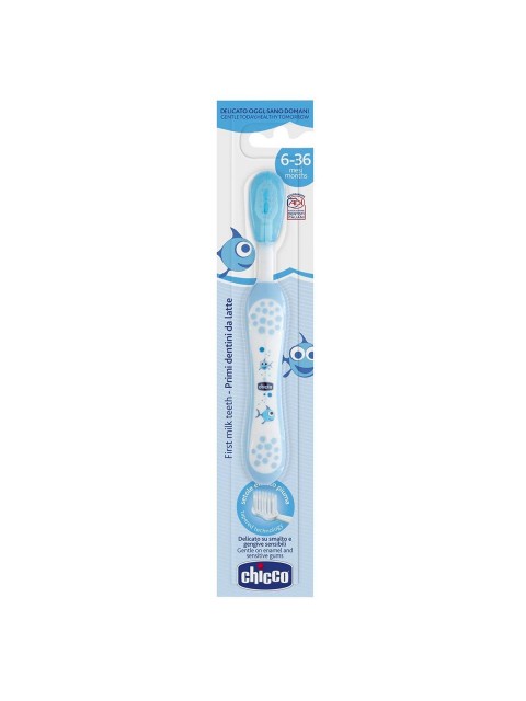 Chicco İlk Süt Dişi Fırçası Mavi 6-36 Ay