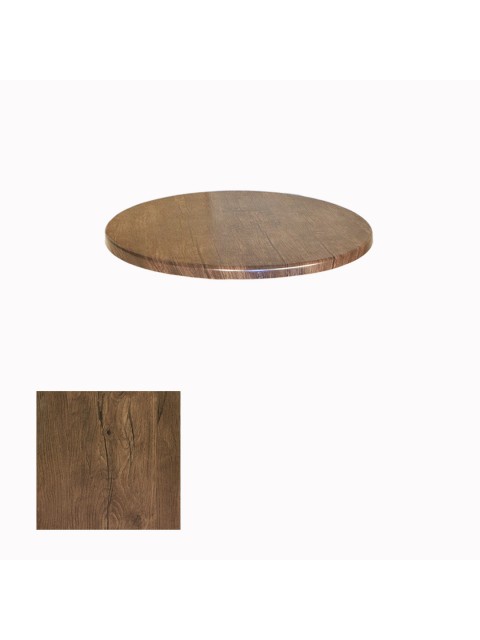 Werzalit, Allzalit veya Wermodin Masa Tablası Yuvarlak 60cm - Rustik Dark