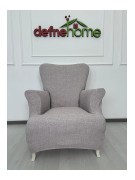 Döşemelik Kumaş Düz Keten Lastikli Kayma Yapmayan 1  Adet Berjer Koltuk Örtüsü