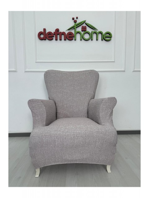 Döşemelik Kumaş Düz Keten Lastikli Kayma Yapmayan 1  Adet Berjer Koltuk Örtüsü