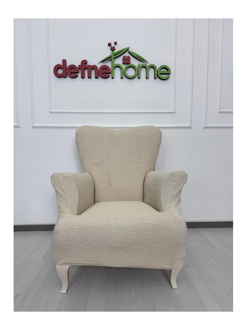 Döşemelik Kumaş Düz Keten Lastikli Kayma Yapmayan 1  Adet Berjer Koltuk Örtüsü
