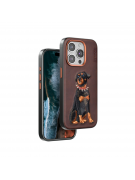 Venco  İphone 15 Pro Perma Desenli Kapak - Koyu Kahve